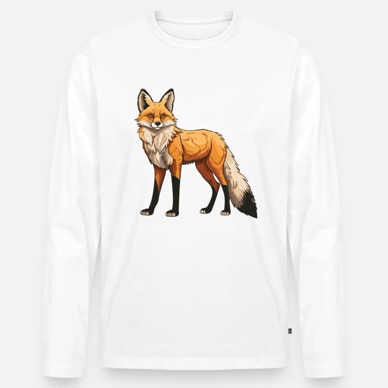 Fuchs Tier - Männer Premium Bio Langarmshirt - undefined