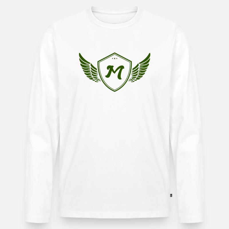 wappen M - Männer Premium Bio Langarmshirt - Weiß