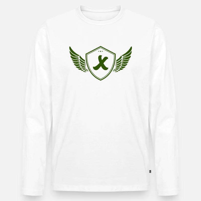 wappen x - Männer Premium Bio Langarmshirt - Weiß