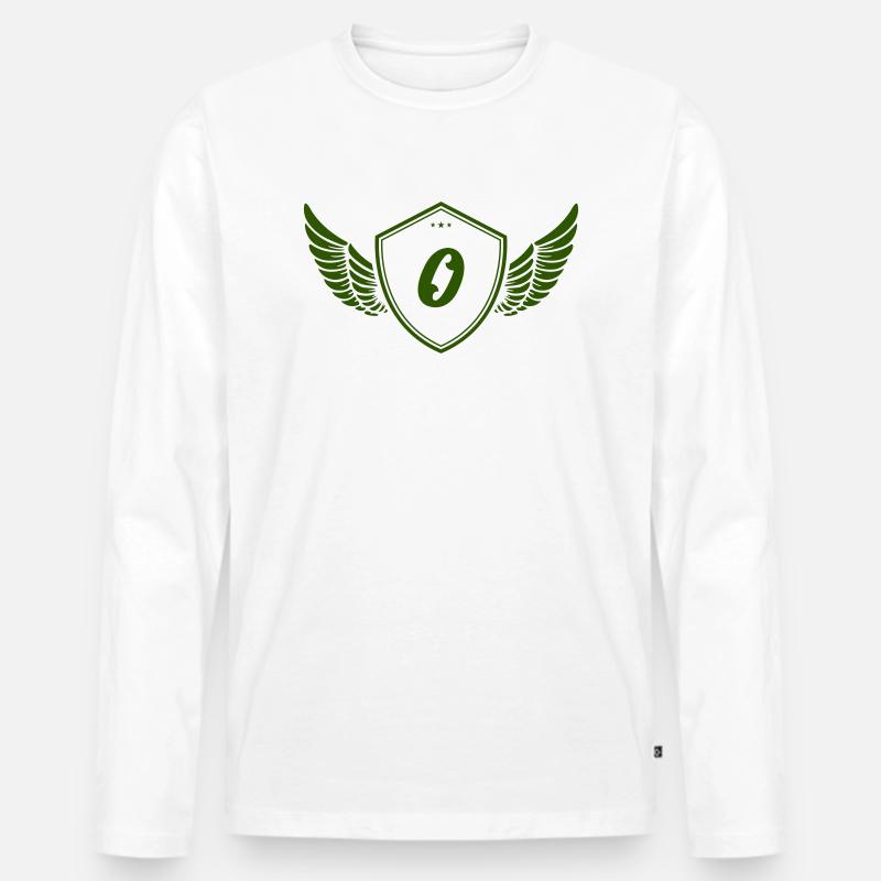 wappen o - Männer Premium Bio Langarmshirt - Weiß