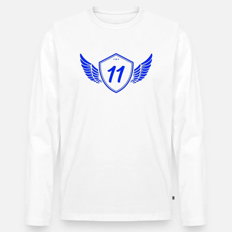 wappen 11 - Männer Premium Bio Langarmshirt - Weiß