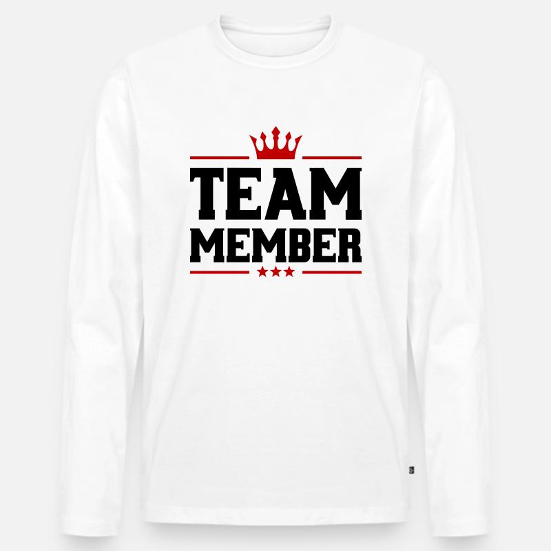 team member krone - Männer Premium Bio Langarmshirt - Weiß