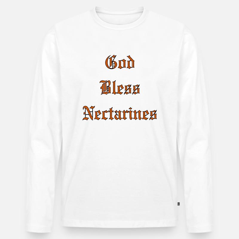 GodBlessNectarines - Männer Premium Bio Langarmshirt - Weiß