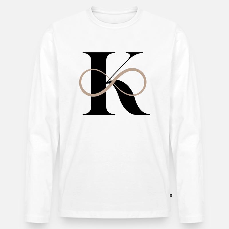 Unendlicher Buchstabe k - Männer Premium Bio Langarmshirt - Weiß