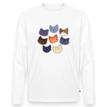 Warrior Cats Firestar Feuerstern Greystripe - Men's Premium Organic Long Sleeve Shirt - white - Front - Nico (187cm)