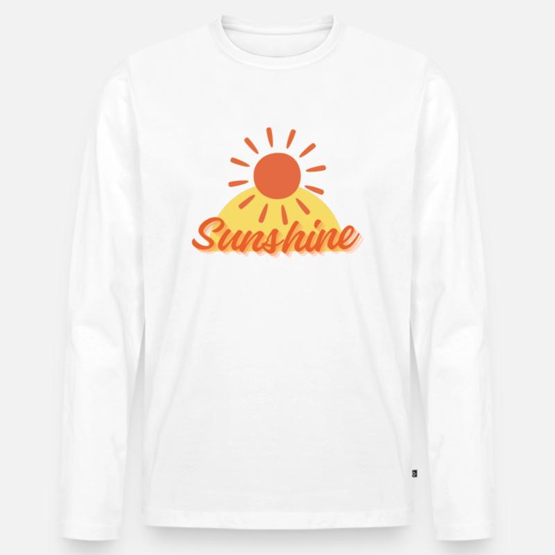 Die Sonne scheint - Männer Premium Bio Langarmshirt - Weiß