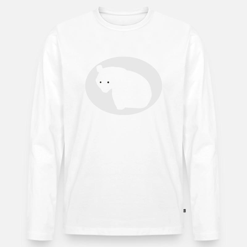 Großer Panda - Männer Premium Bio Langarmshirt - Weiß