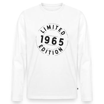 Limited Edition 1965 - Geburtstag 1965 - Männer Premium Bio Langarmshirt - Weiß - Vorne - Nico (187cm)