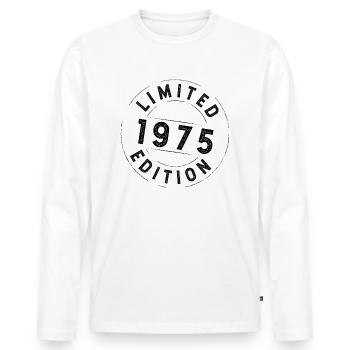Limited Edition 1975 - Geburtstag 1975 - Männer Premium Bio Langarmshirt - Weiß - Vorne - Nico (187cm)