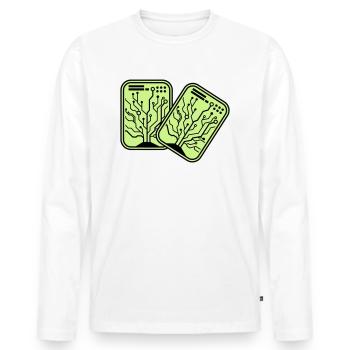Micro Chip 2 - Men's Premium Organic Long Sleeve Shirt - white - Front - Nico (187cm)
