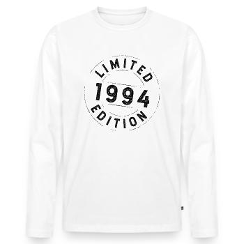 Edition Limitée 1994 Anniversaire 1994 - T-shirt manches longues Premium bio Homme - blanc - Devant - Nico (187cm)