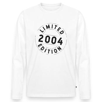 Limited Edition 2004 - Geburtstag 2004 - Männer Premium Bio Langarmshirt - Weiß - Vorne - Nico (187cm)