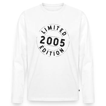 Limited Edition 2005 - Geburtstag 2005 - Männer Premium Bio Langarmshirt - Weiß - Vorne - Nico (187cm)