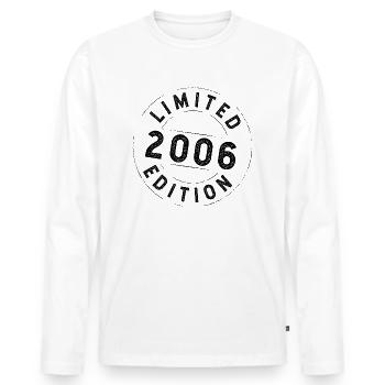 2006 Limited Edition Geburtstagsshirt - Männer Premium Bio Langarmshirt - Weiß - Vorne - Nico (187cm)
