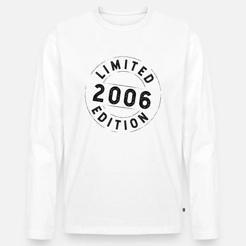 2006 Limited Edition Geburtstagsshirt - Männer Premium Bio Langarmshirt - Weiß