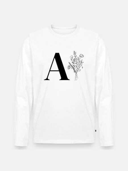 Minimalist Flower Bag - Men's Premium Organic Long Sleeve Shirt - white