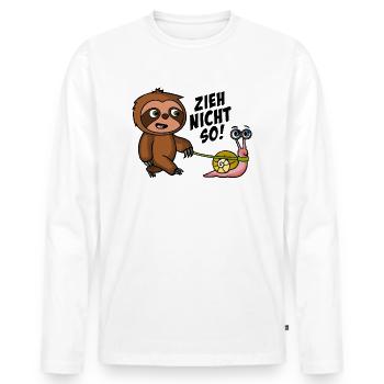 Zieh nicht so Faultier und Schnecke - Männer Premium Bio Langarmshirt - Weiß - Vorne - Nico (187cm)