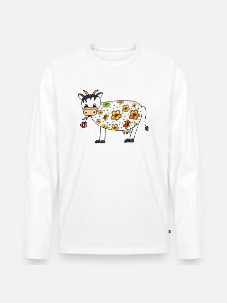 Vache - T-shirt manches longues Premium bio Homme - blanc