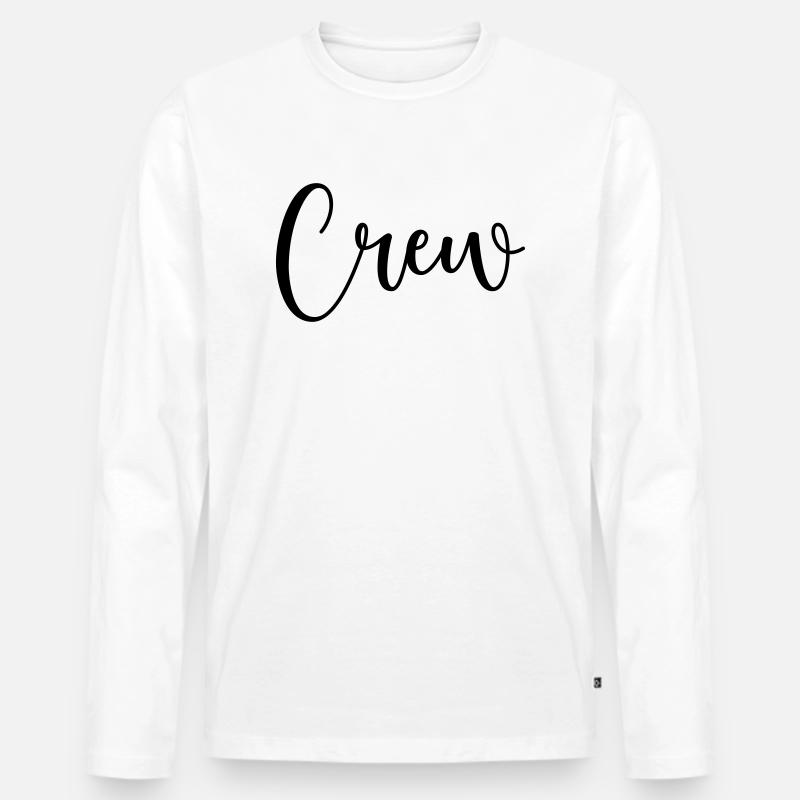 crew 1 - Männer Premium Bio Langarmshirt - Weiß