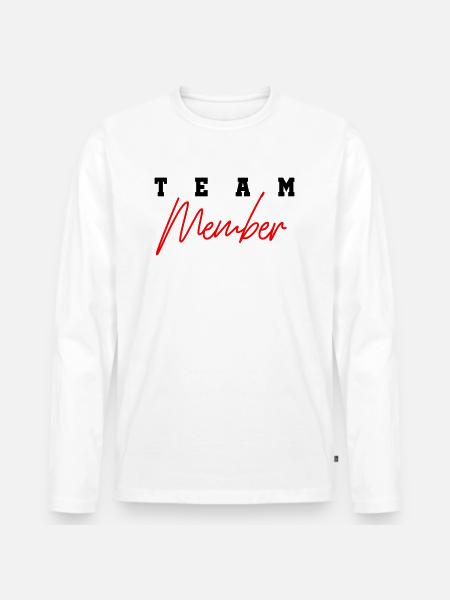 Team Member 01 - Men's Premium Organic Long Sleeve Shirt - white