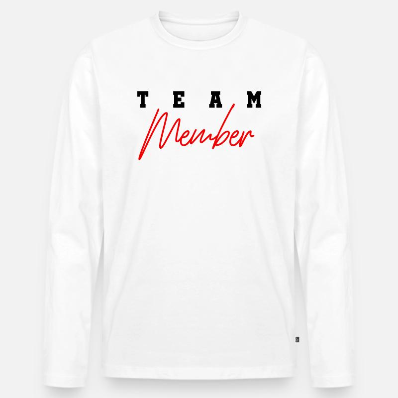 team member 01 - Männer Premium Bio Langarmshirt - Weiß
