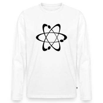 Atom - Männer Premium Bio Langarmshirt - Weiß - Vorne - Nico (187cm)