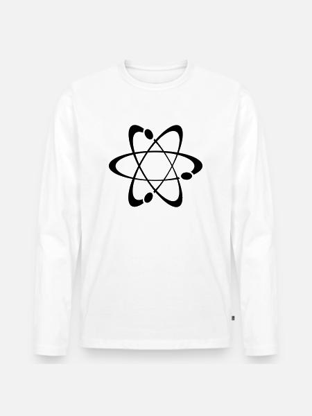 Atom - Männer Premium Bio Langarmshirt - Weiß