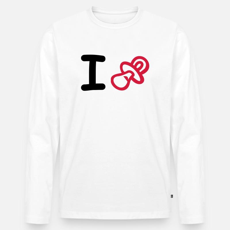 Schnuller - Männer Premium Bio Langarmshirt - Weiß