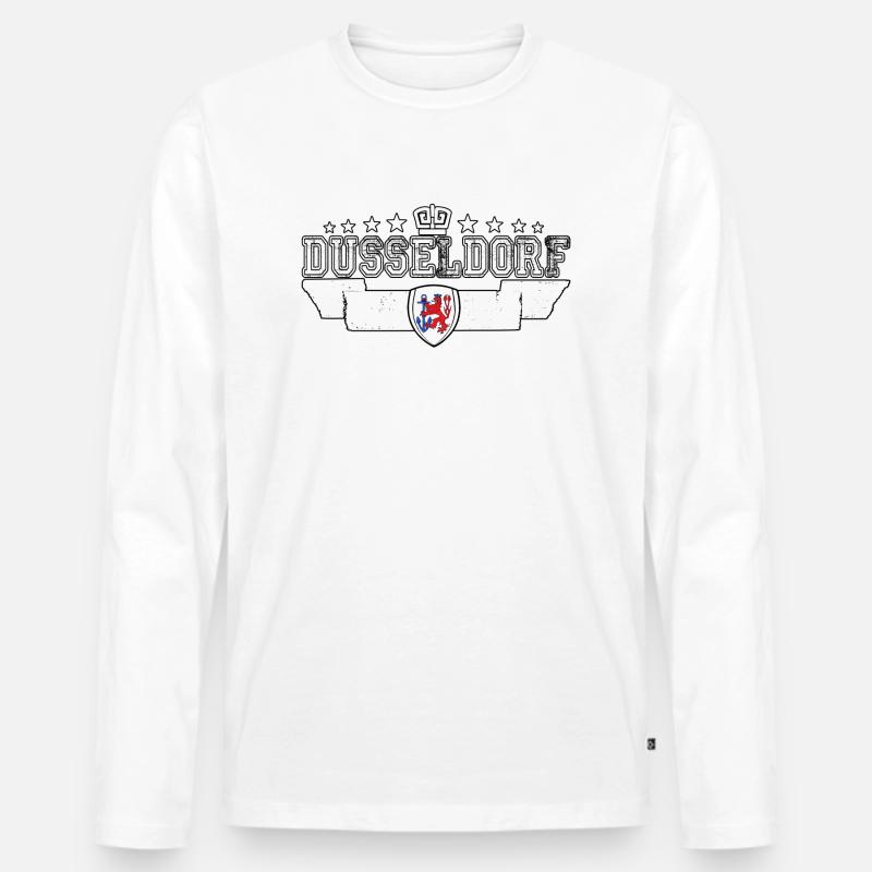 Düsseldorf - Männer Premium Bio Langarmshirt - Weiß