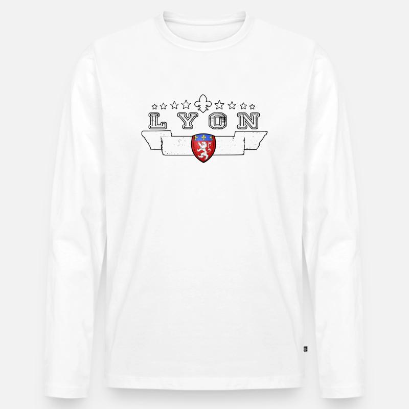 Lyon - Männer Premium Bio Langarmshirt - Weiß