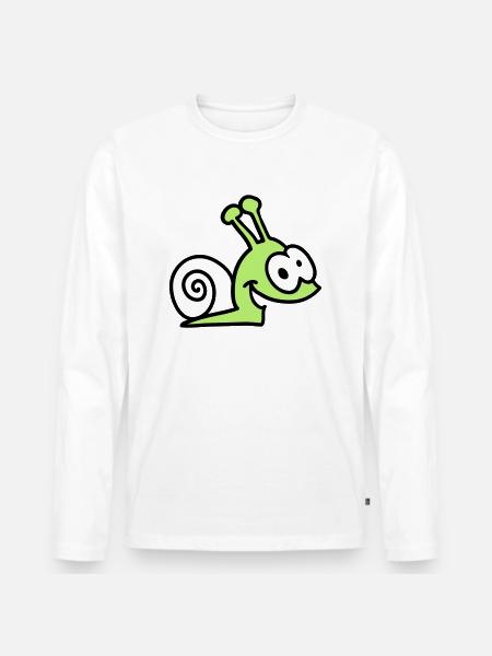 funny snail - Men's Premium Organic Long Sleeve Shirt - white