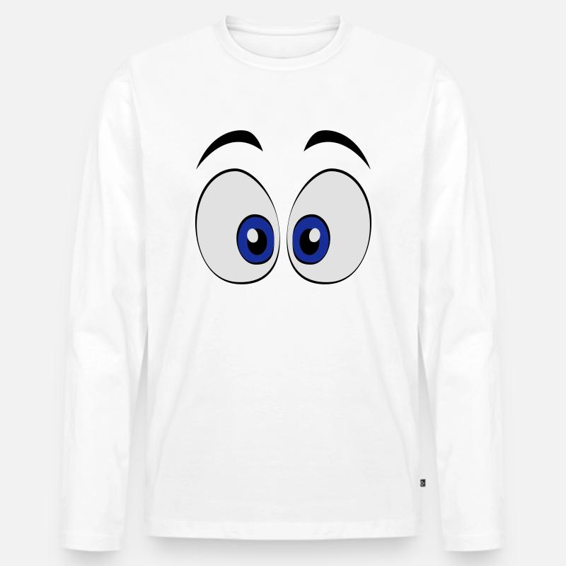 Blue_Eyes - Männer Premium Bio Langarmshirt - Weiß