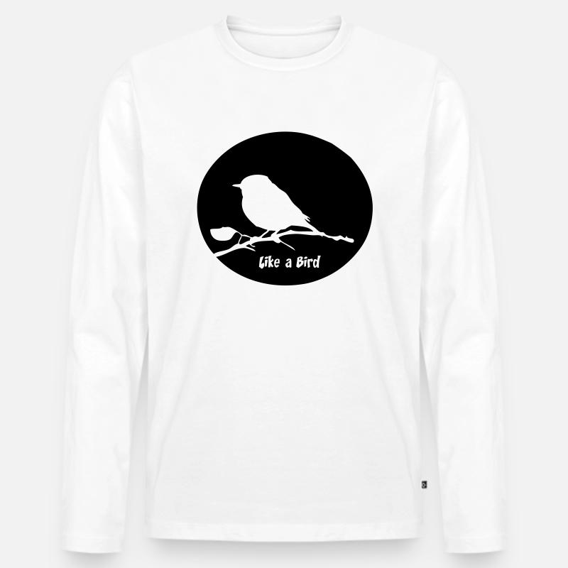 oiseau - Männer Premium Bio Langarmshirt - Weiß