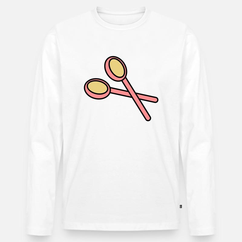 holzloeffel2 - Männer Premium Bio Langarmshirt - Weiß