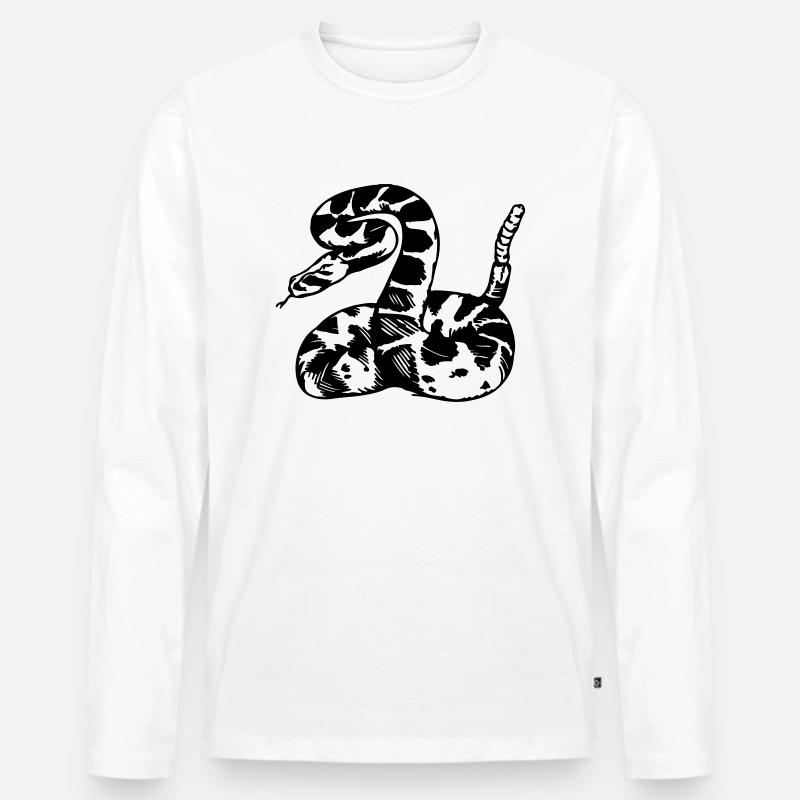 rattlesnake - Männer Premium Bio Langarmshirt - Weiß