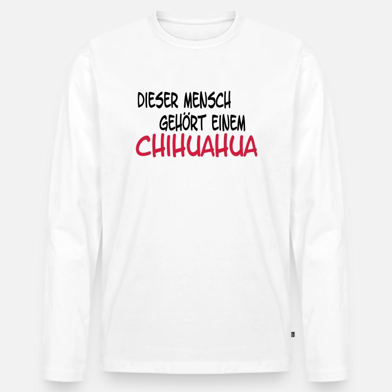 mensch chihuahua - Männer Premium Bio Langarmshirt - Weiß