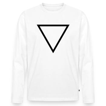 Dreieck - Männer Premium Bio Langarmshirt - Weiß - Vorne - Nico (187cm)