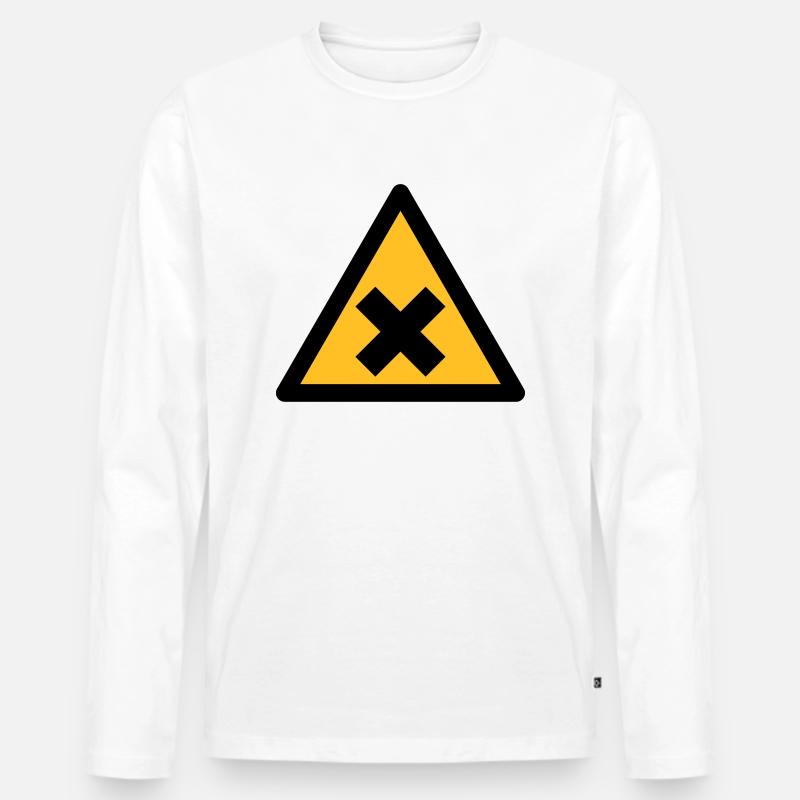 Gefahrensymbol - Schadstoffe (2-farbig) - Männer Premium Bio Langarmshirt - Weiß