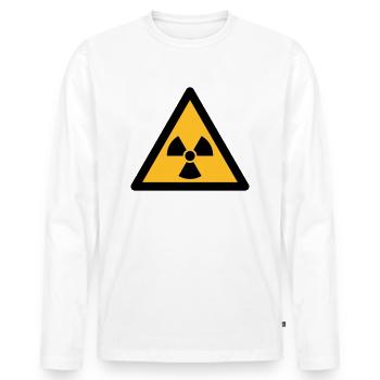 Hazard Symbol - Radioactivity (2-color) - Men's Premium Organic Long Sleeve Shirt - white - Front - Nico (187cm)