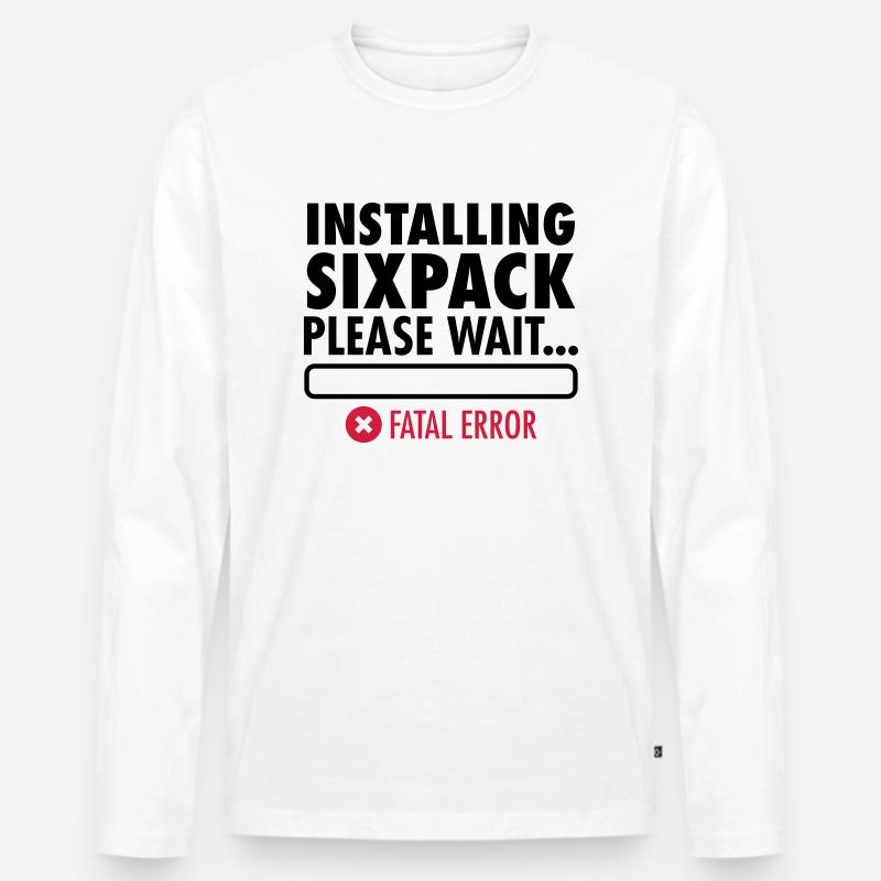 Installing Sixpack (Fatal Error) - Männer Premium Bio Langarmshirt - Weiß