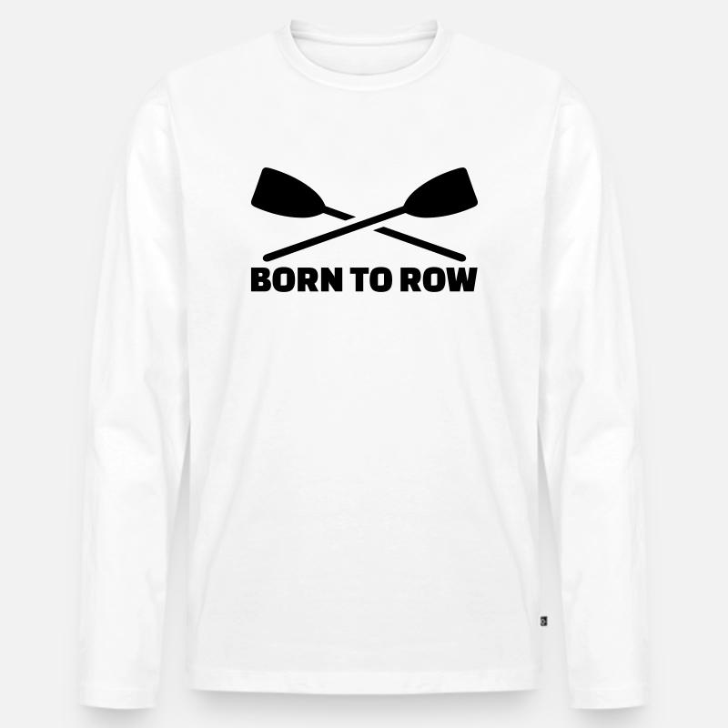 Rudern - Männer Premium Bio Langarmshirt - Weiß