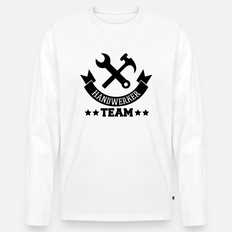 handwerker_team - Männer Premium Bio Langarmshirt - Weiß