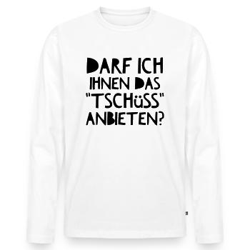 Darf Ich Ihnen das Tschüss anbieten? - T-shirt manches longues Premium bio Homme - blanc - Devant - Nico (187cm)