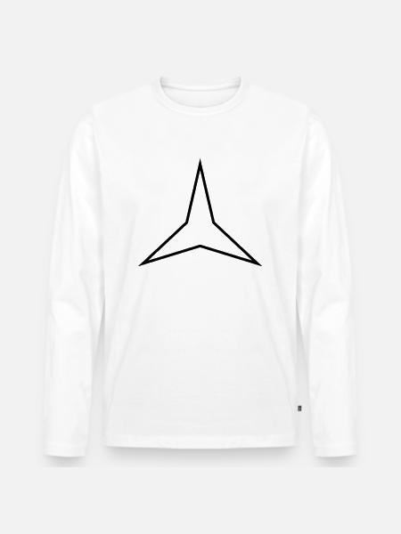 stern 3 zacken - Männer Premium Bio Langarmshirt - Weiß