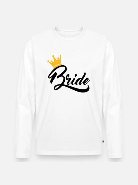 bride - Men's Premium Organic Long Sleeve Shirt - white