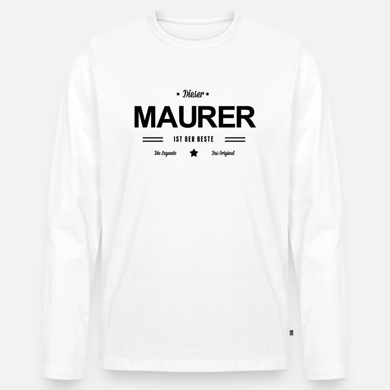 Bester Maurer - Männer Premium Bio Langarmshirt - Weiß