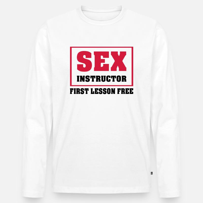 Sexualinstruktor - Männer Premium Bio Langarmshirt - Weiß