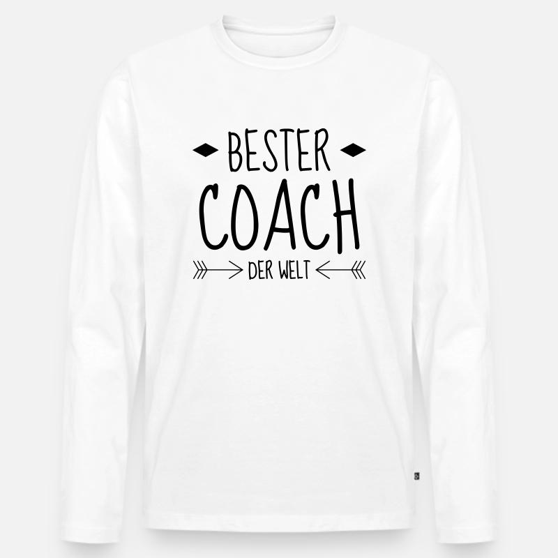 Coach / Coaching / Trainer / Sport - Männer Premium Bio Langarmshirt - Weiß