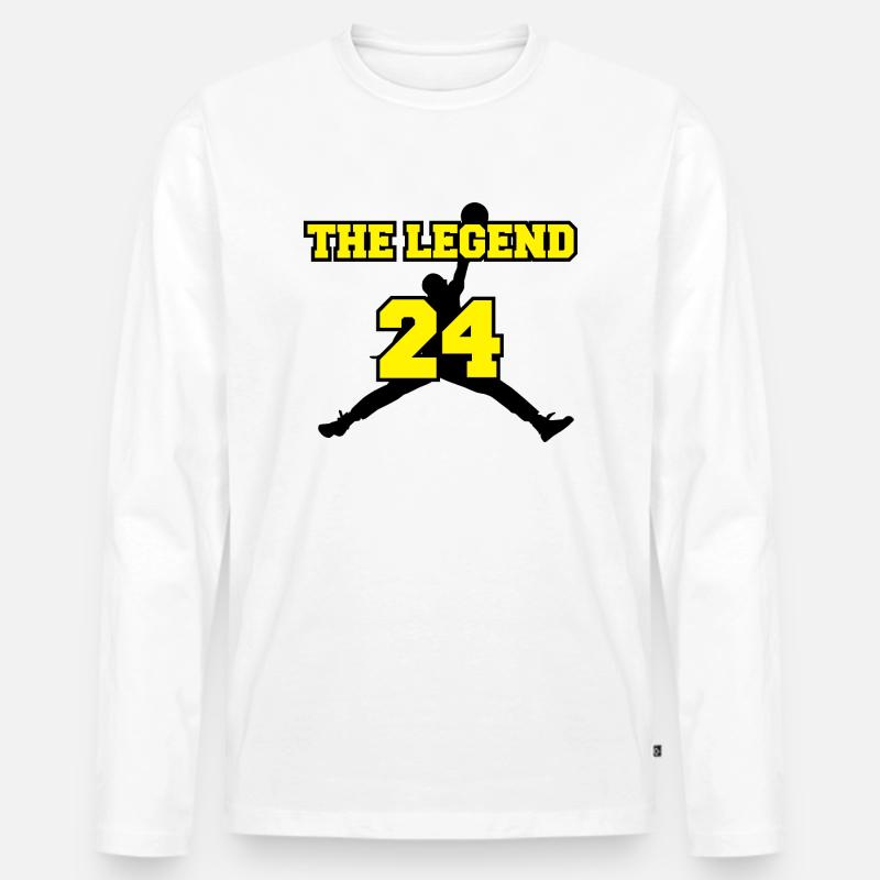 Die Legende 24 - Männer Premium Bio Langarmshirt - Weiß