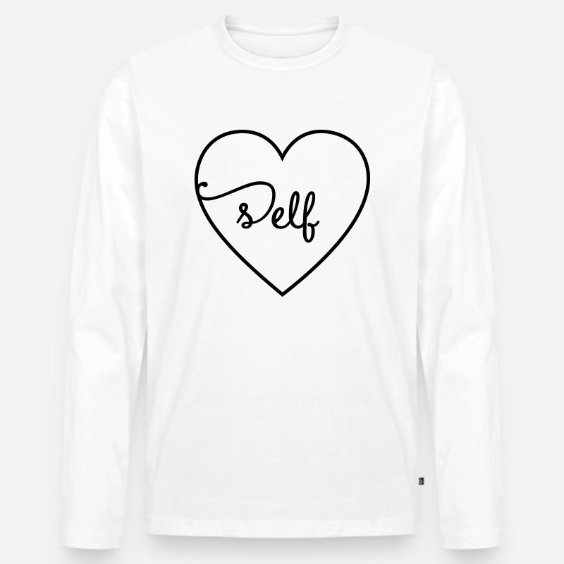 Selbstliebe - Männer Premium Bio Langarmshirt - Weiß